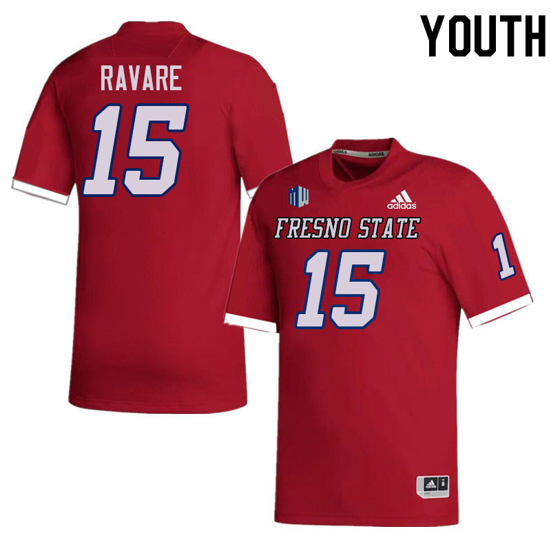 Youth #15 Lyndon Ravare Fresno State Bulldogs College Football Jerseys Stitched-Red